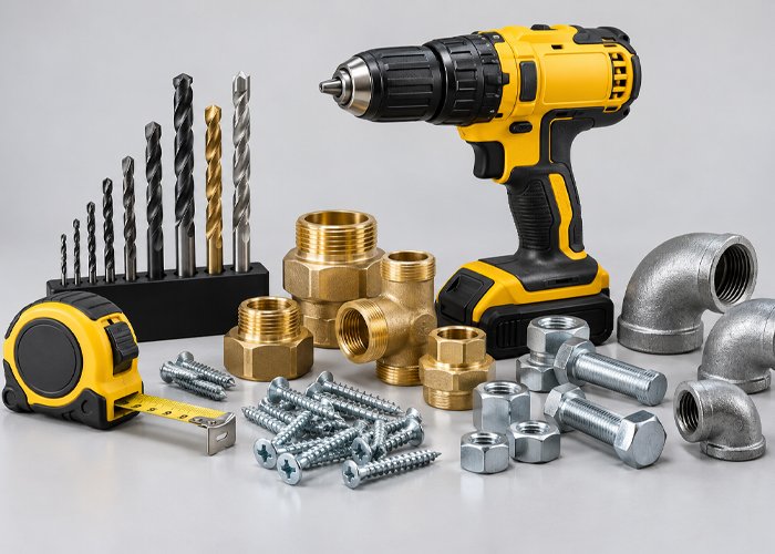 Tools, screws, bolts and hardware fittings